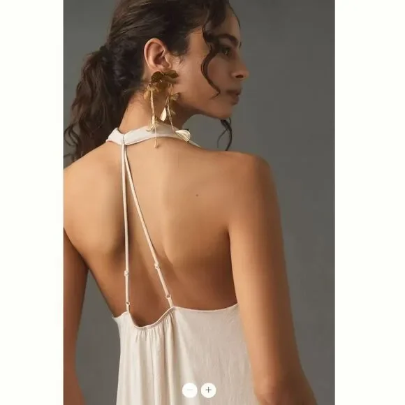 Anthropologie Anthropologie Halter Silky Midi Dress - Picture 3 of 3